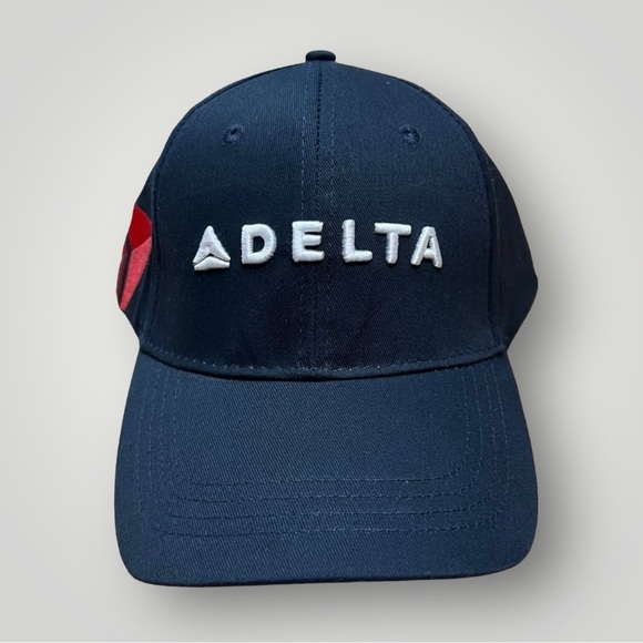 Delta Air Lines Head Gear Baseball hat One size fits most Black Logo New - Picture 1 of 14